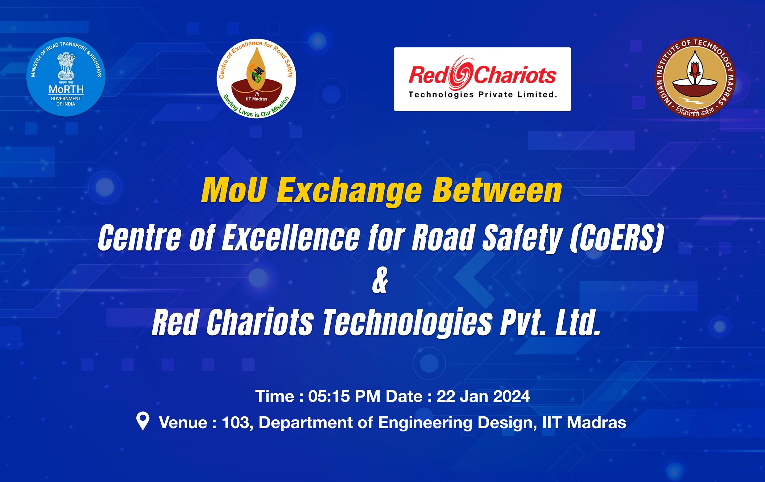 Signing of MoU with Red Chariots